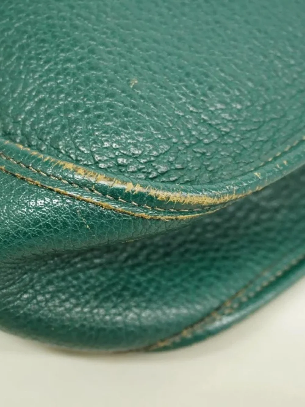 Authentic HERMES EVELYNE GM green Ardennes leather crossbody